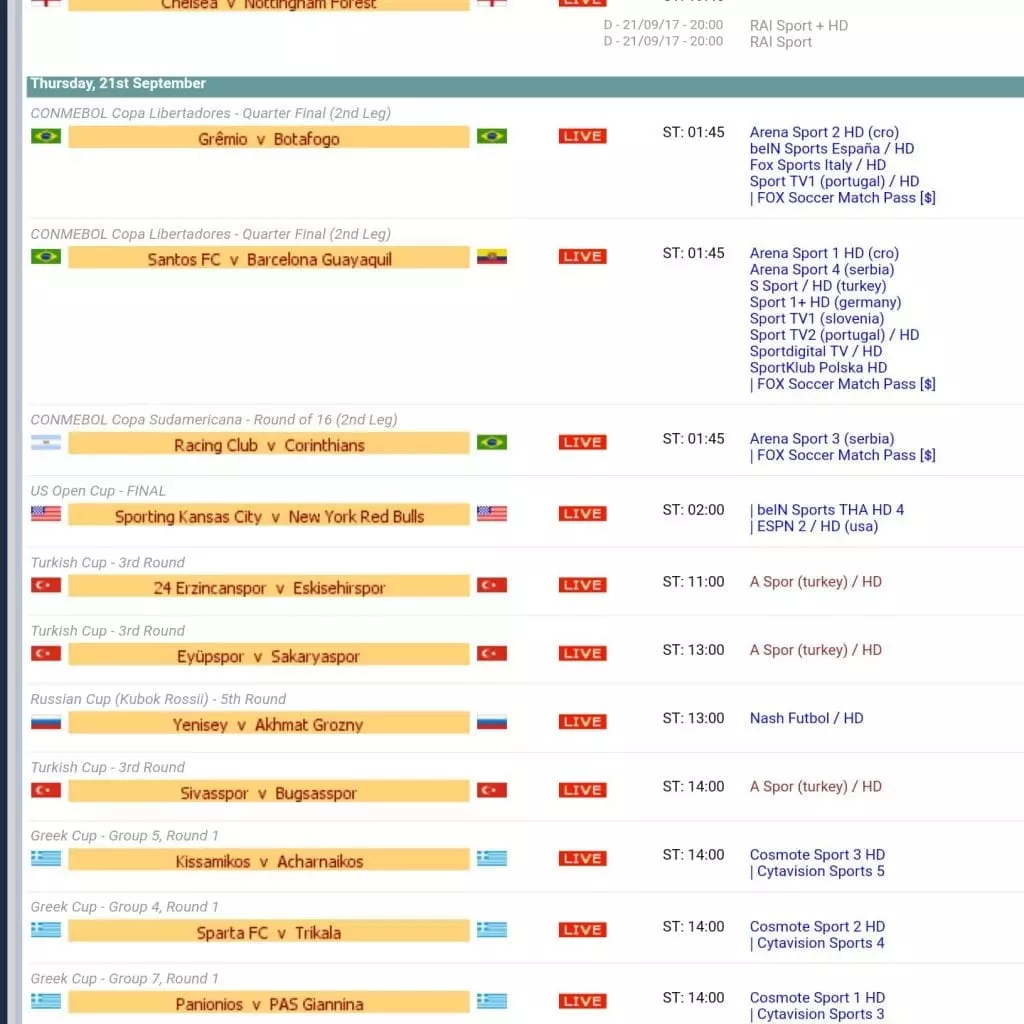 افضل خمس تطبيقات لمشاهدة قنوات بين سبورت و متابعة المباريات بدون تقطيع :