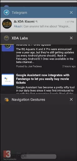 تطبيق Navigation Gestures للحصول على حركات السحب و التنقل مثل هاتف ايفون X و اندرويد P