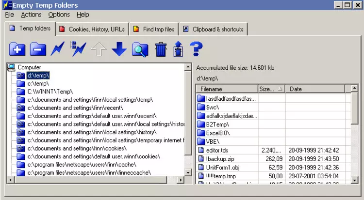 برنامج Empty Temp Folders