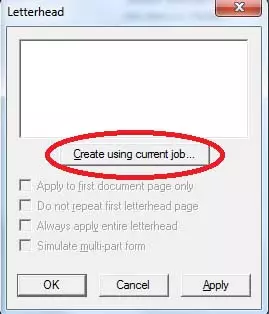 Create using current job