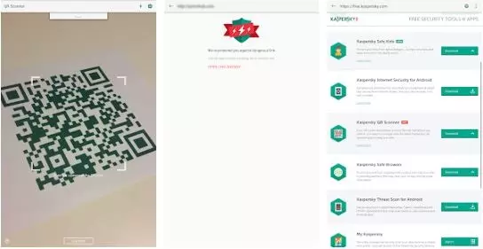 تطبيق Kaspersky’s QR Code reader and scanner