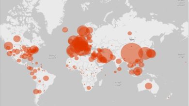 تابع حصيلة اصابات فيروس كورونا من خلال خريطة مايكروسوفت الموثوقة