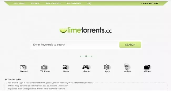 موقع limetorrents