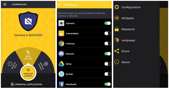 تطبيق Cameraless – Camera Blocker