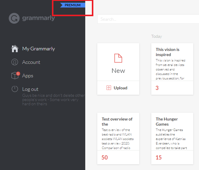 حساب Grammarly بريميوم بشكل مجاني 5
