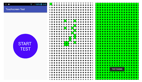 تطبيق Touchscreen Test تطبيقات لفحص اللمس في شاشة هاتف الأندرويد
