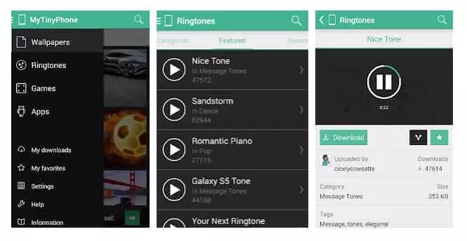 تطبيق MTP Ringtones & Wallpapers