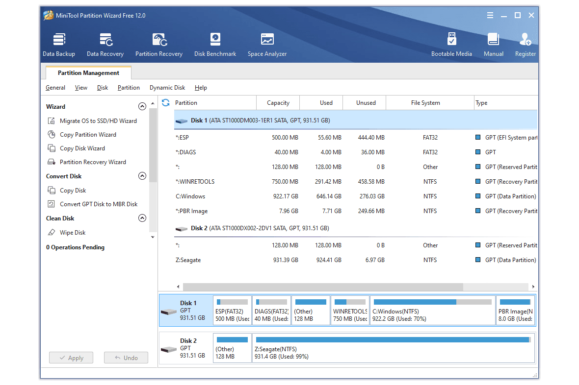 برنامج MiniTool Partition Wizard 