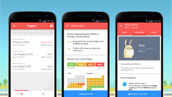 تطبيق Hopper تطبيقات حجز تذاكر طيران