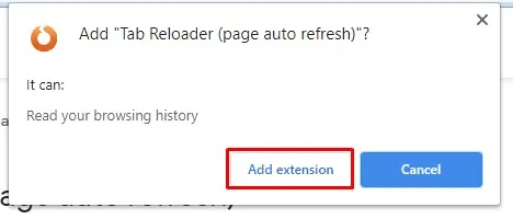 تأكيد تثبيت واستخدام إضافة Tab Reloader