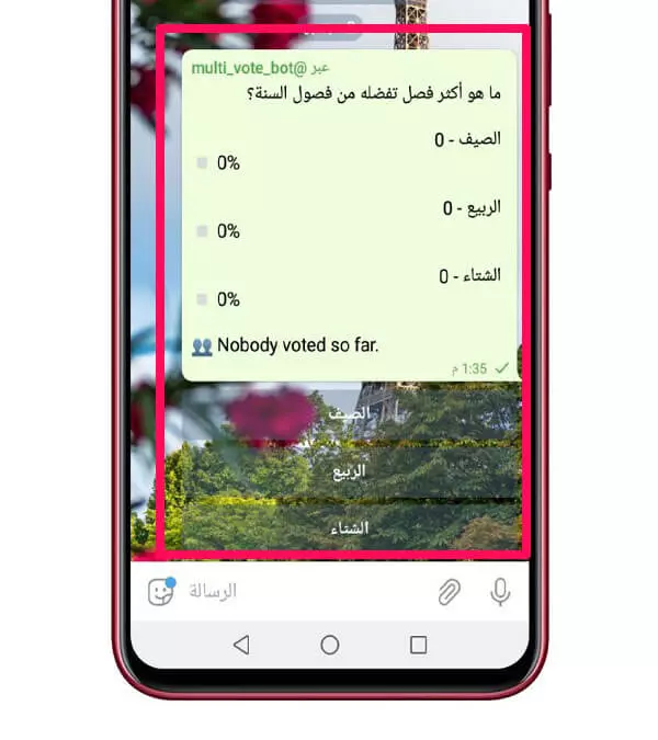 إنشاء استفتاء في تطبيق تليجرام 1