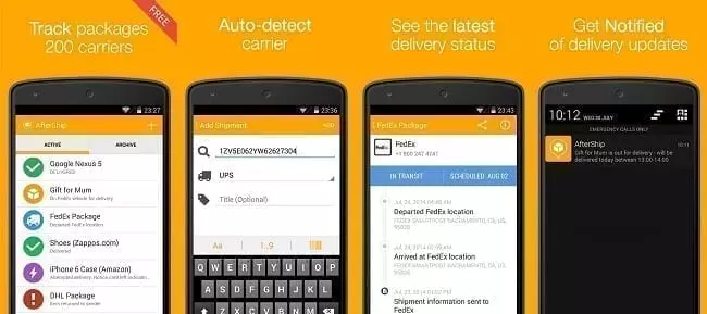 تطبيق After Ship Package Tracker تطبيقات مراقبة حركة المشتريات عبر الانترنت