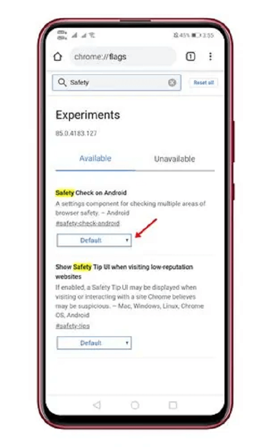 تفعيل ميزة Safety Check