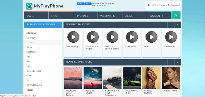 موقع MyTinyPhone نغمات الرنين للهاتف