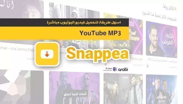 اسهل طريقة لتحميل فيديو اليوتيوب مباشرة او تحويلة الى Mp3 مع خدمة Snappea اونلاين