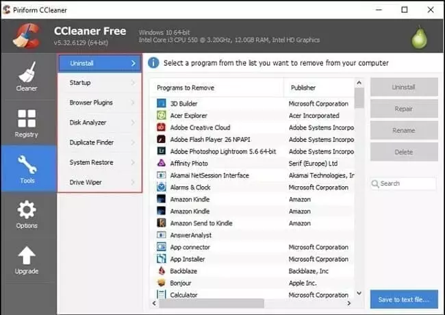 برنامج CCleaner