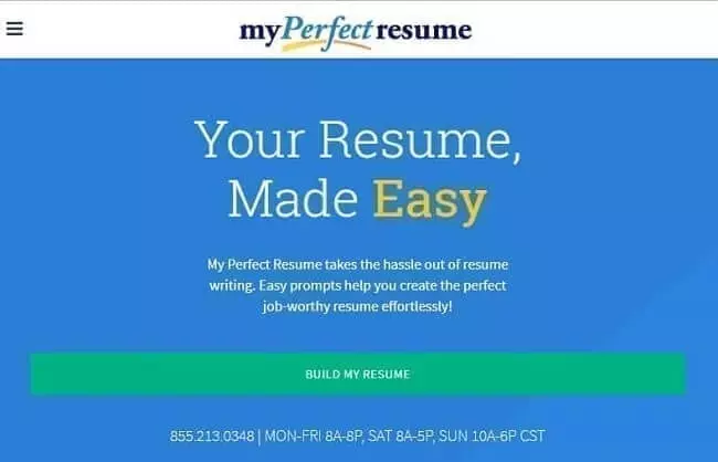 موقع My Perfect Resume