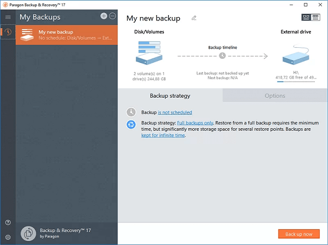 برنامج Paragon Backup & Recovery