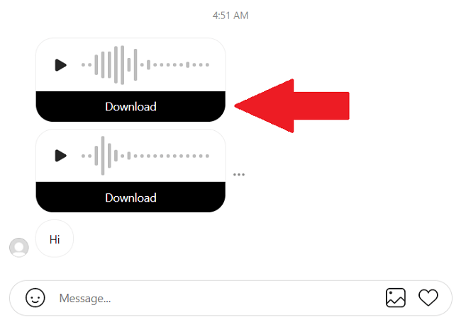 تنزيل الرسائل الصوتية من منصة انستجرام