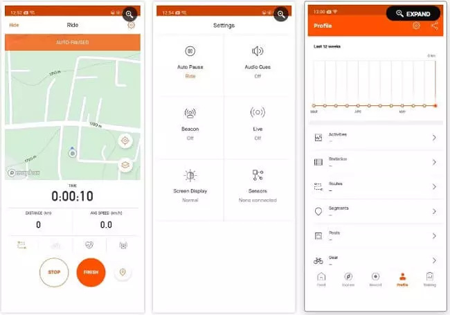 تطبيق Strava تطبيقات لتحويل هاتف الأندرويد كحاسوب أثناء قيادة الدراجة الهوائية