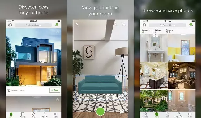 تطبيق Houzz تطبيقات تصميم منازل