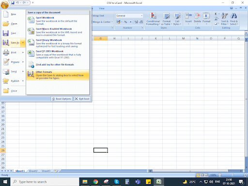 من Excel إلى vCard 1