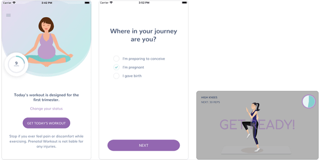 تطبيق Prenatal Workout