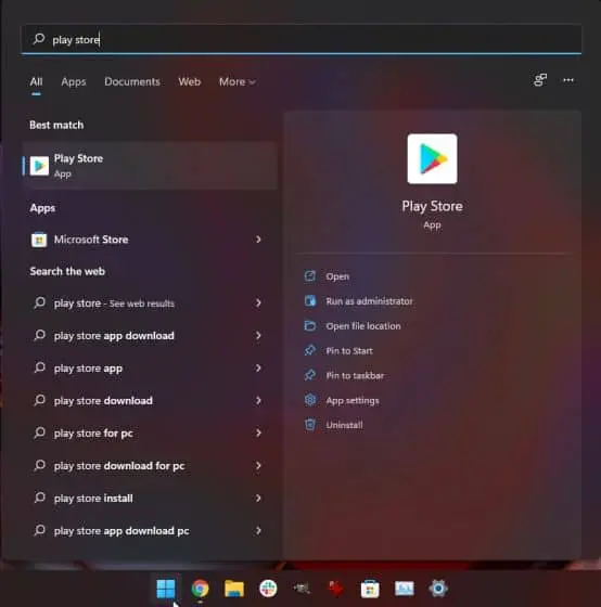 تثبيت متجر Google Play على نظام التشغيل Windows 11