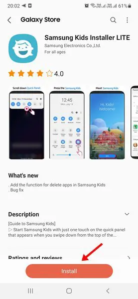 وضع الأطفال في أجهزة Samsung Galaxy 1