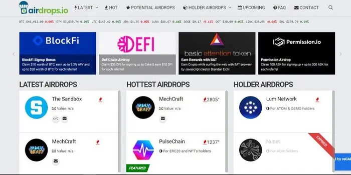 موقع Airdrops.io