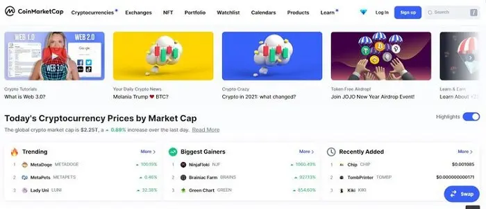 موقع CoinMarketCap