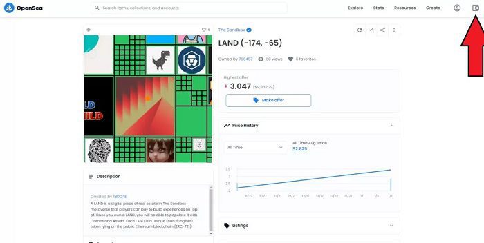 Sandbox 2 شراء العقارات الافتراضية