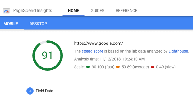 أداة page speed insights