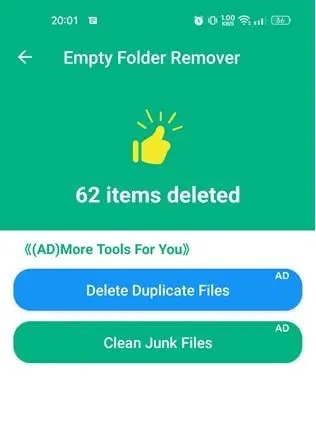 حذف الملفات الفارغة باستخدام تطبيق Empty Folder Cleaner 4