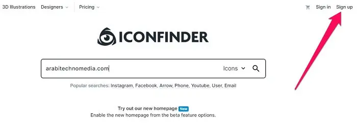 تنزيل أيقونات بريميوم من موقع iconfinder