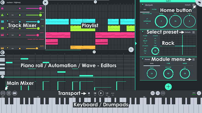 برنامج تعديل الصوت للاندرويد FL Studio 1