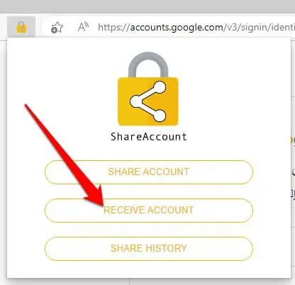 استخدام ملحق كروم ShareAccount