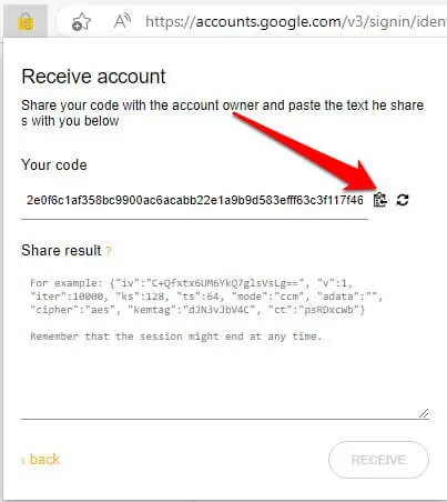 استخدام ملحق كروم ShareAccount