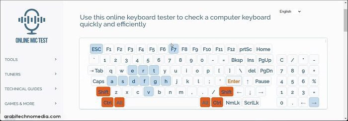 أدوات لفحص الكيبورد أونلاين