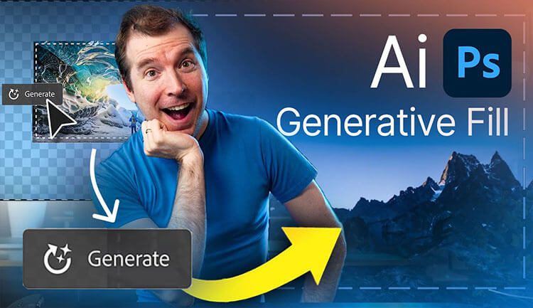 أداة Generative Fill في برنامج PhotoShop تصميم صور عبر Ai