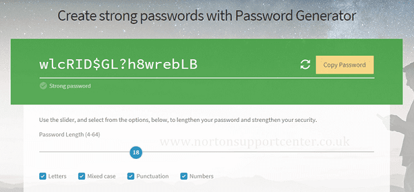 موقع Norton Online Password Generator