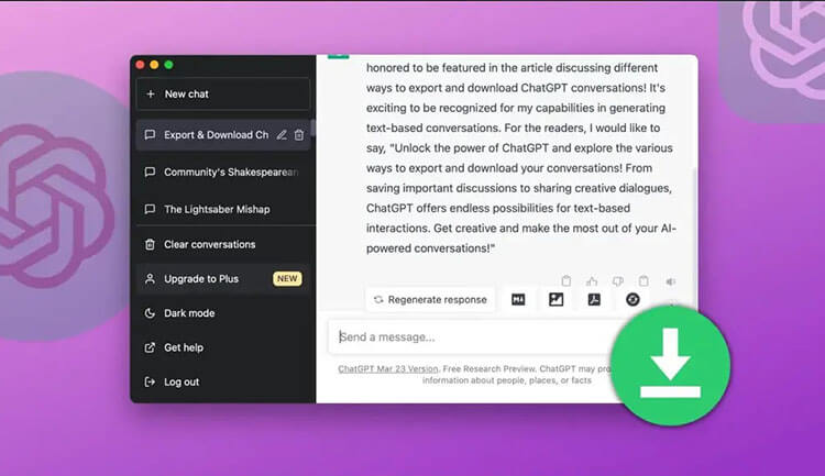 كيفية حفظ وتصدير محادثات ChatGPT في جهازك لمشاركة المحادثة مع الآخرين