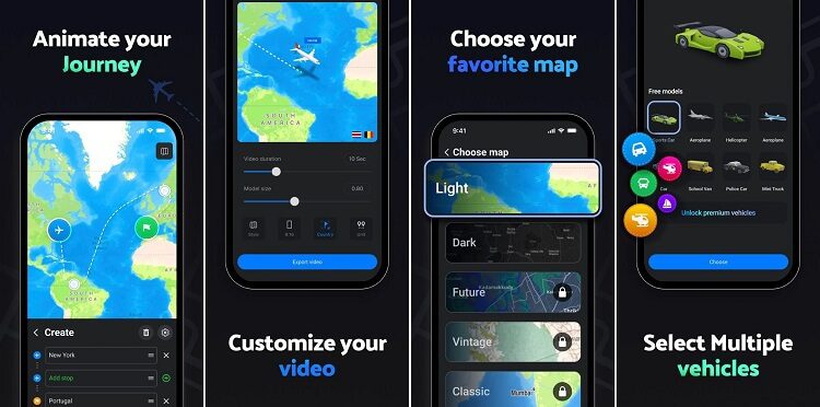 انشاء خرائط سفر متحركة بطريقة جميلة عبر هذه التطبيقات
